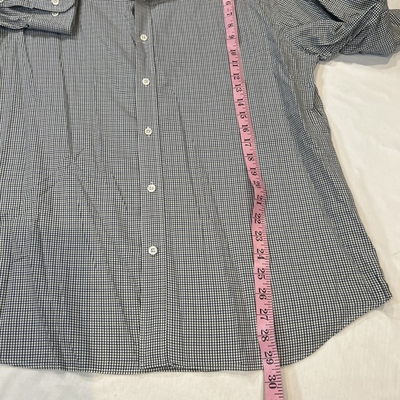 Todd Snyder Shirt Mens 16.5 34/35 Olive Green Blue Check Long Sleeve Button Up - Picture 5 of 8